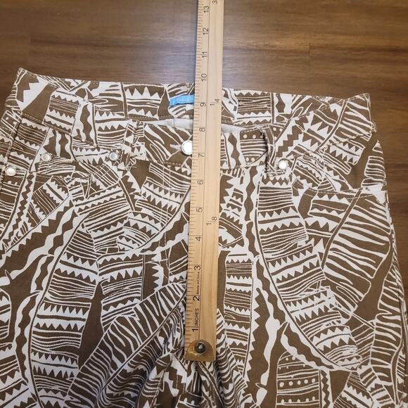 J.McLaughlin Lexi Slim Jeans • Sz 2 • Brown White Leaf Print • NWOT - Picture 10 of 12